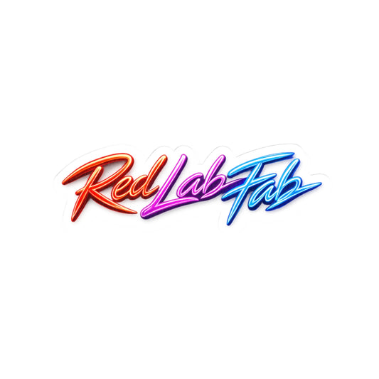 Neon Red Lab Fab Sticker