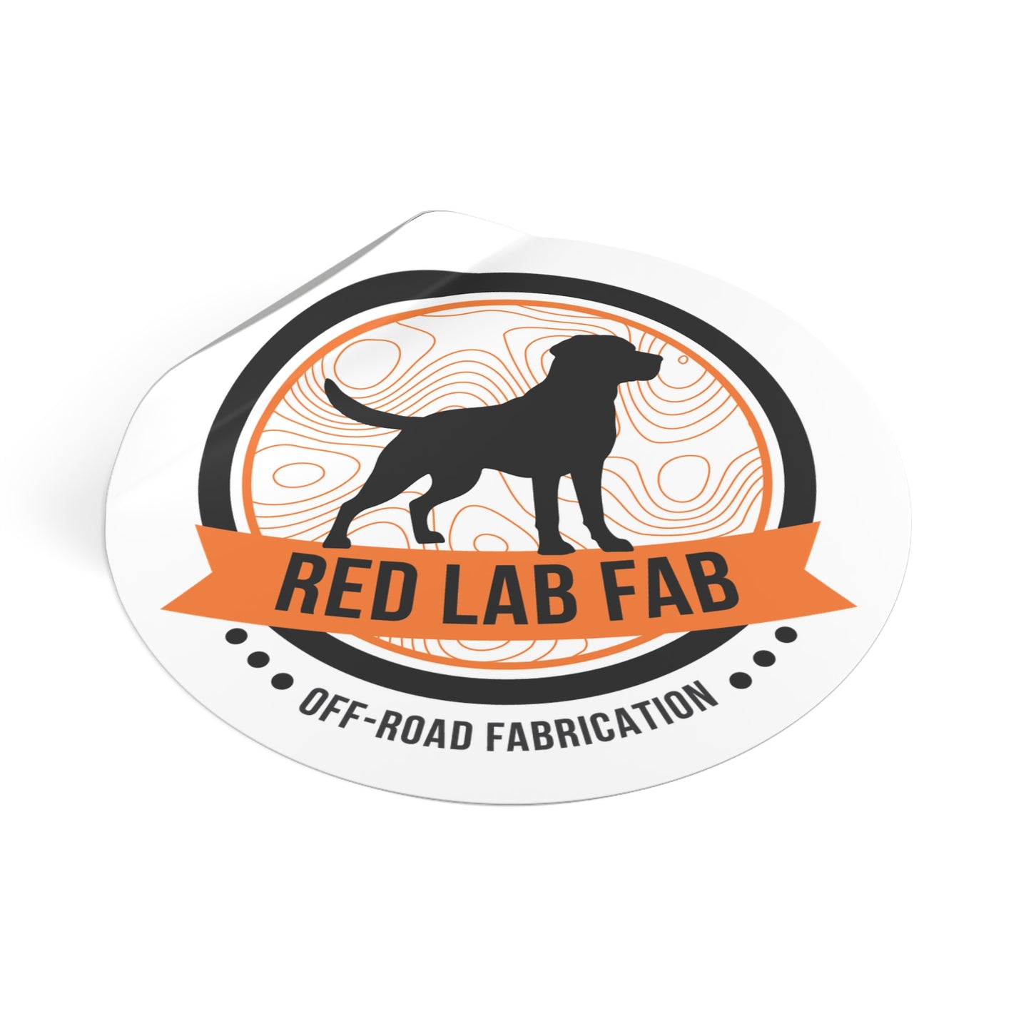 Red Lab Fab Round Vinyl Sticker