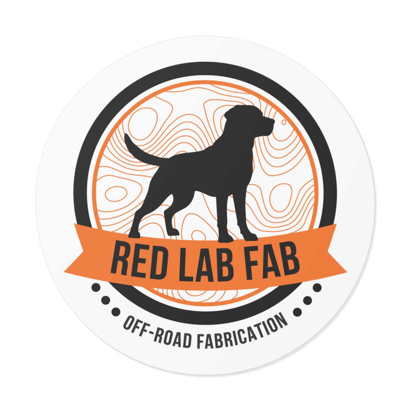 Red Lab Fab Round Vinyl Sticker
