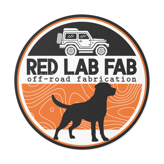 Red Lab Fab Round Vinyl Sticker