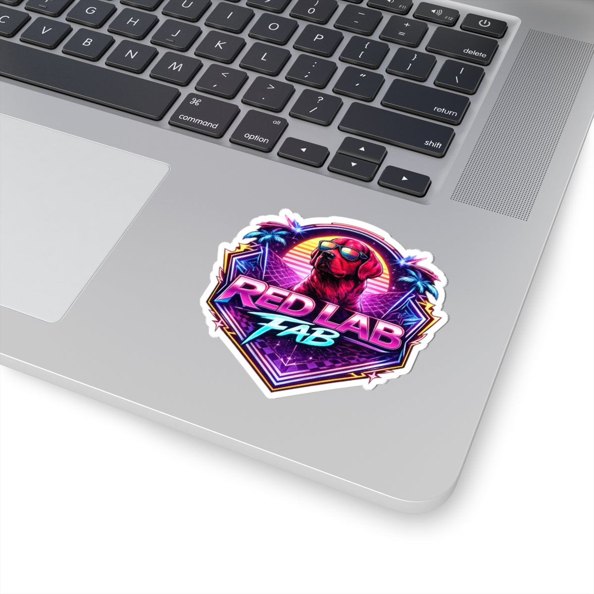Retro Red Lab Fab Sticker