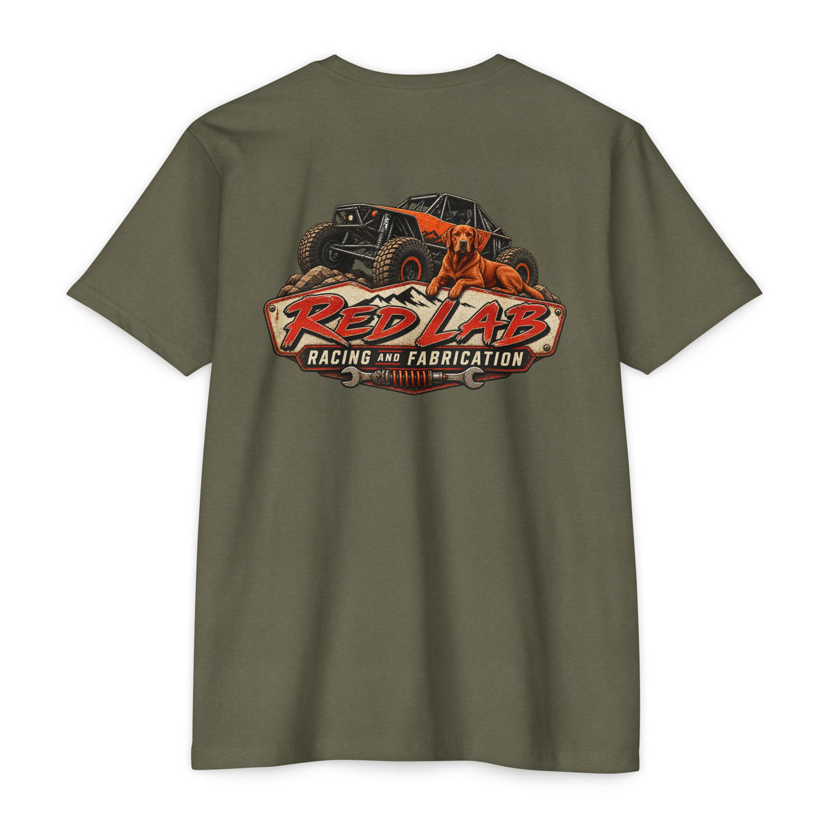 Red Lab Racing & Fabrication Vintage Garage T-Shirt