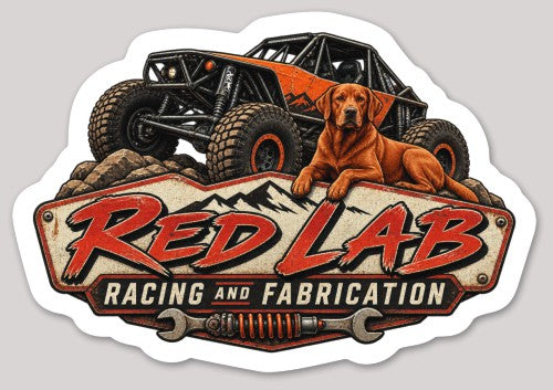 Red Lab Racing & Fabrication Vintage Garage Stickers